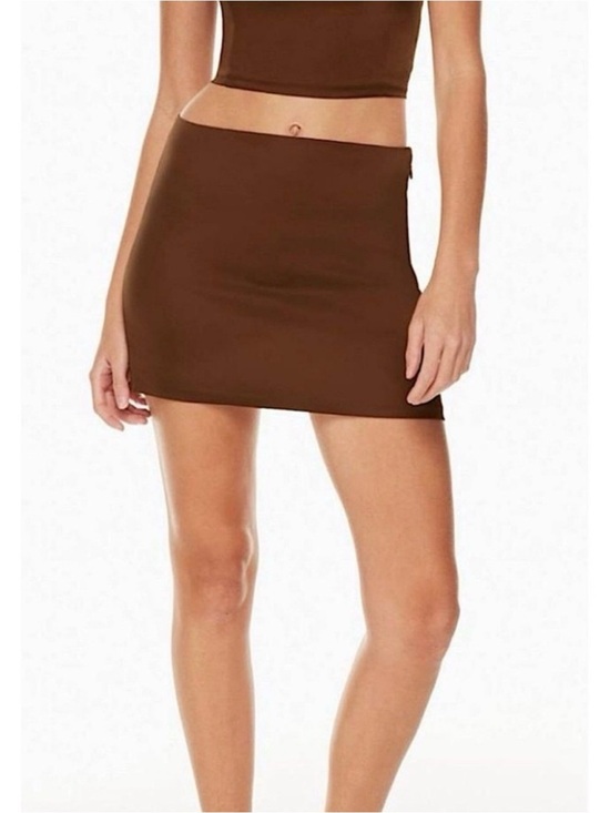 Sunday Best Dresses & Skirts - Sunday Best by Aritzia NWT Rocco Satin Mini Skirt Cognac Fall Size 8